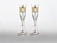 Poháre na šampanské so zlatou stuhou